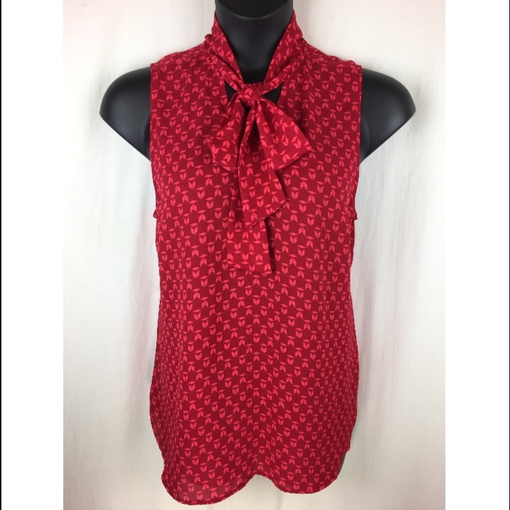 Halogen Tie Neck Sleeveless Blouse size XL EP3